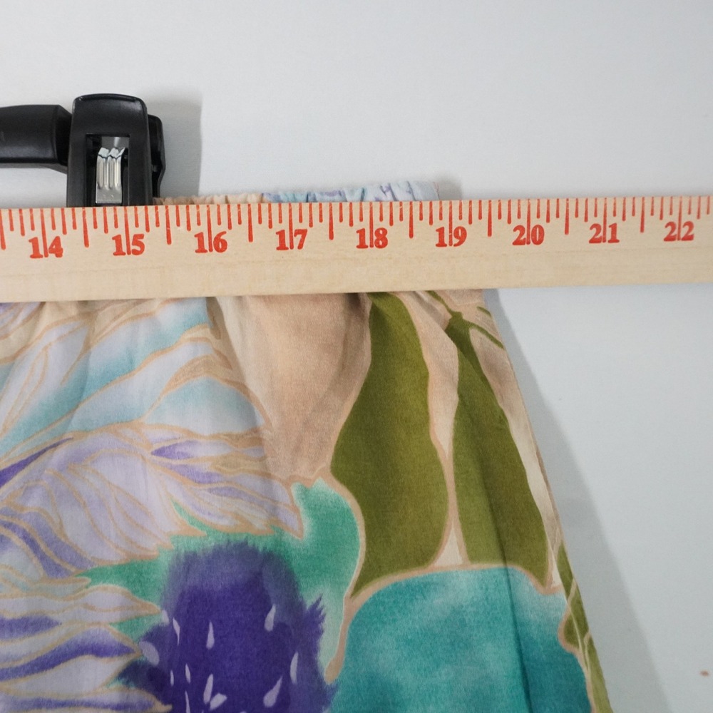 vtg Caribbean Joe Maxi Skirt Womens XL Floral Tiered Lace Trim Cottagecore bEACH - Picture 5 of 6